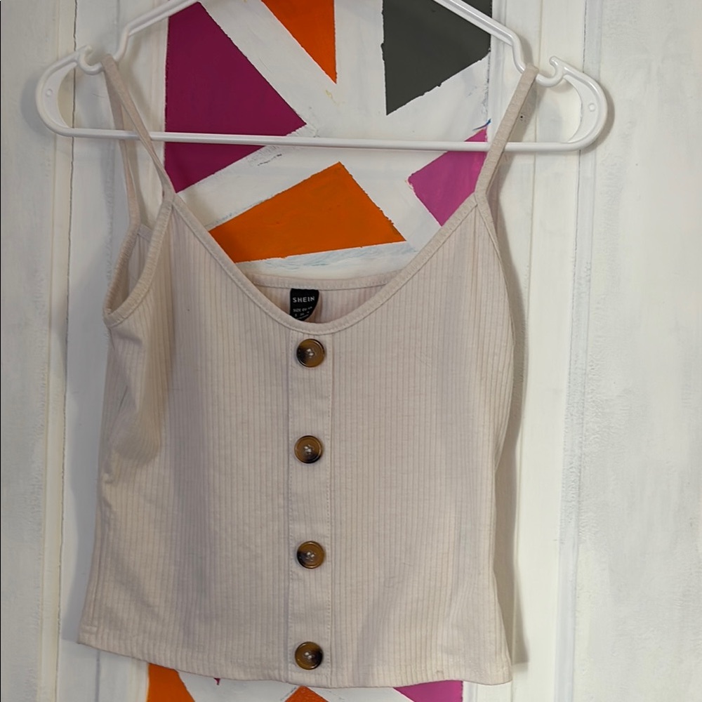SHEIN White Fitted Camisole Tank Top